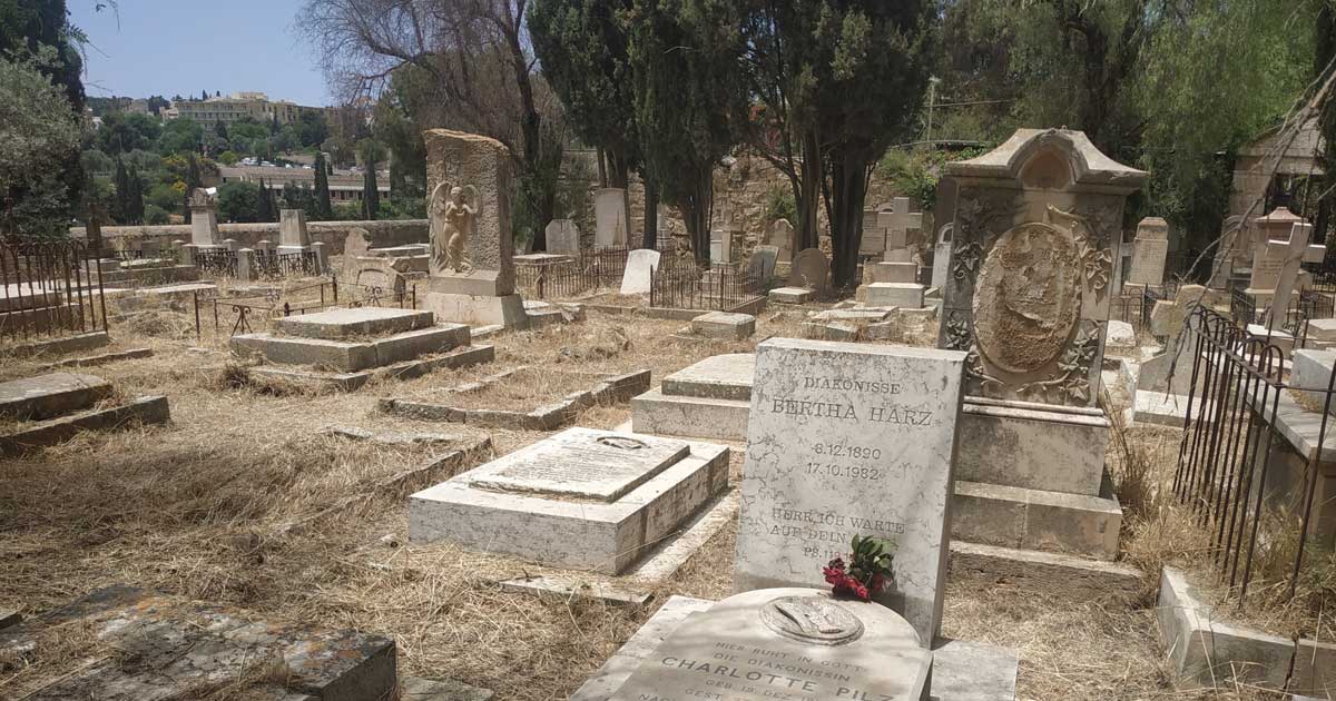 [photo of the cemetery at Mt. Zion in Jerusalem]